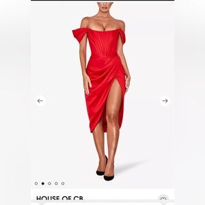 House of CB Loretta Dress in Red Size Medium